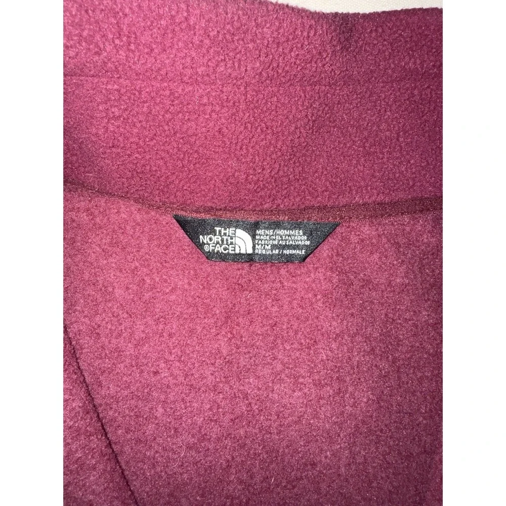 The North Face Men's Sz M Campbell‎ 1/2 Zip Fleece Pullover Jacket Burgundy